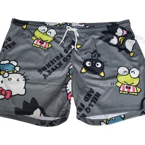 Bioworld Hello Kitty and Friends Mens Swim Trunks Gray Sanrio 3XL New Pockets
